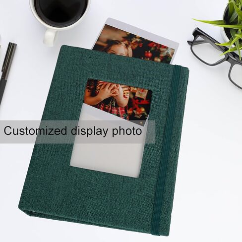 Small Photo Albums for 4×6 Photos, 2 Pack Linen Cover Memory Books with Display Window, Each Holds 52 Photos, Green Picture Albums for Baby Growth Wedding Travel in Kuwait