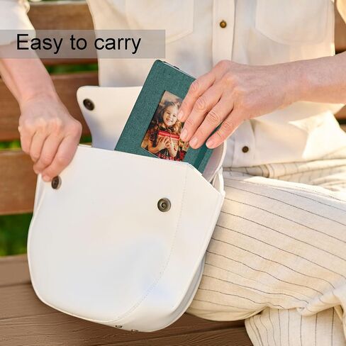 Small Photo Albums for 4×6 Photos, 2 Pack Linen Cover Memory Books with Display Window, Each Holds 52 Photos, Green Picture Albums for Baby Growth Wedding Travel in Kuwait