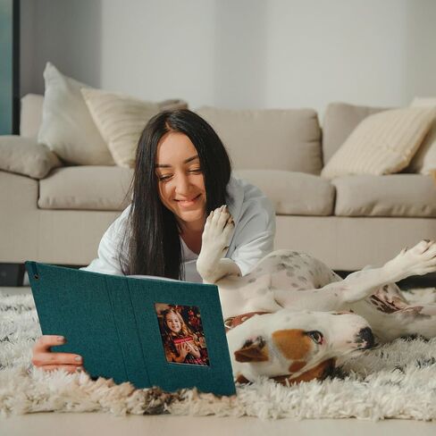Small Photo Albums for 4×6 Photos, 2 Pack Linen Cover Memory Books with Display Window, Each Holds 52 Photos, Green Picture Albums for Baby Growth Wedding Travel in Kuwait