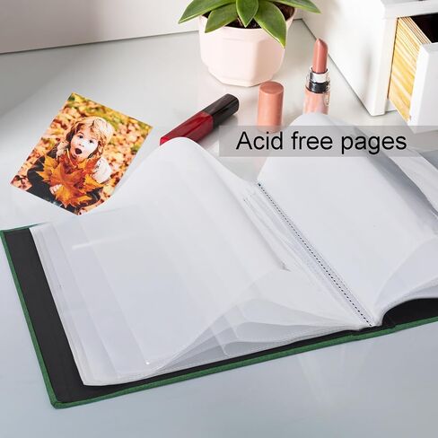 Small Photo Albums for 4×6 Photos, 2 Pack Linen Cover Memory Books with Display Window, Each Holds 52 Photos, Green Picture Albums for Baby Growth Wedding Travel in Kuwait