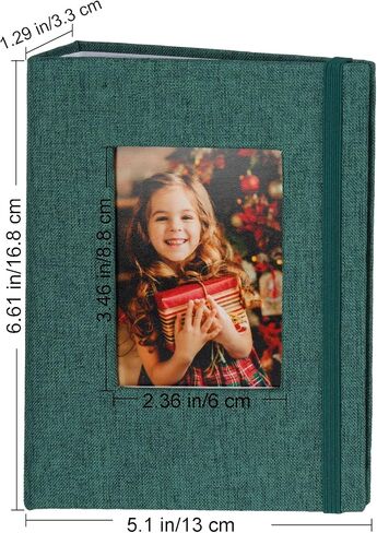 Small Photo Albums for 4×6 Photos, 2 Pack Linen Cover Memory Books with Display Window, Each Holds 52 Photos, Green Picture Albums for Baby Growth Wedding Travel in Kuwait