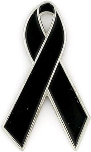PinMart Awareness دبوس طية صدر السترة من المينا - دبوس شريطي مطلي بالنيكل والذهب - شريط الوقاية والتوعية - دبوس بروش المجوهرات مع قابض خلفي آمن in Kuwait