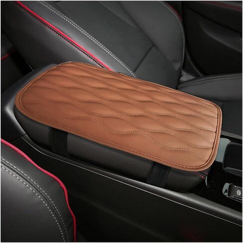 Mandark Car Center Console Pad, Soft Waterproof Leather Automotive Armrest Seat Box Cushion Cover, Comfortable Vehicle Arm Rest Decorative Accessories, Universal for RV, SUV, Truck (Brown) in Saudi Arabia