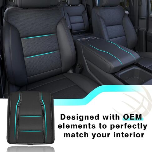 BestEvMod Center Console Armrest Pad Cover Compatible with Chevrolet Silverado EV/GMC Sierra EV 2024+ Accessories Extra Soft Microfiber Leather Protector Seat Armrest Cover (Black/Black Stiching) in Saudi Arabia