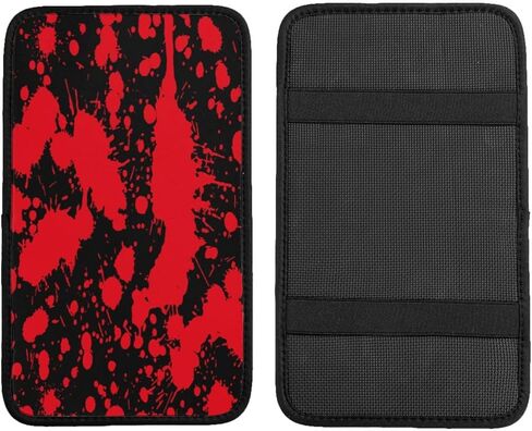 Horror Blood Splatter Car Armrest Storage Box Mat, Car Center Console Cover Accessories Interior for Most Cars in Saudi Arabia