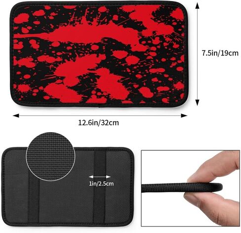 Horror Blood Splatter Car Armrest Storage Box Mat, Car Center Console Cover Accessories Interior for Most Cars in Saudi Arabia