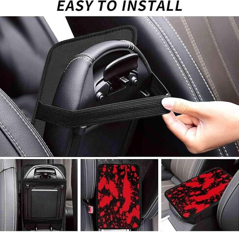 Horror Blood Splatter Car Armrest Storage Box Mat, Car Center Console Cover Accessories Interior for Most Cars in Saudi Arabia