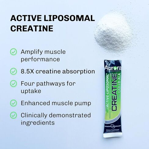 Aurora Nutrascience, Active-Liposomal Creatine + GAA & R-ALA (Alpha Lipoic Acid), Supports Exercise Performance & Muscle Growth, 30 Packets in Saudi Arabia