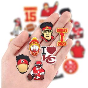 10PC Shoe Charms for crocs clogs Decoration, Team Charms for Chiefs sports fans