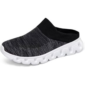 Jakcuz Men Mules Backless Sneakers Breathable Open Back Casual Slippers for Men