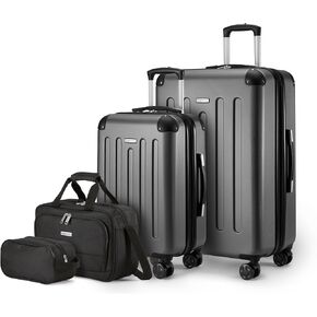 Amazon Basics Hardside Carry-On Spinner, 3-piece set, Black
