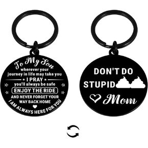 Dont Do Stupid Sh T Keychain-Valentines Day Gifts for Son Young Men Gifts Age 20s for Him Gifts for College Boys Christmas Gifts for Boys In College Birthdays Gifts from Mom Valentine Gift for Teens