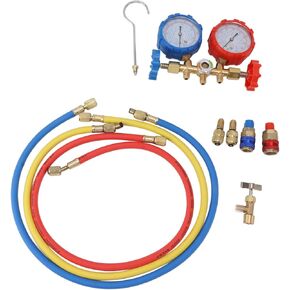 AC Diagnostic Manifold HVAC Gauge Set 3 Way AC Manifold Gauge Set Fits for R410 22 134A Refrigerants