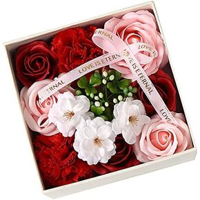 Birthday Gifts for Women Moms Consider Surprising Your Loved One with Perfectione 9 Pieces Roses Flowers Heart Shape Box,Valentines Day Mothers Day Anniversary Birthday Romantic Gift for Her(Blue)