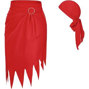 American Trends Pirate Skirt Dress Halloween Costume Women Men Pirate Head Scarf Pirate Cosplay Accessories Bandana Headband in Kuwait