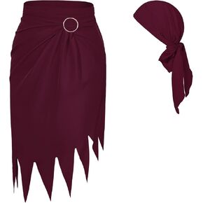 American Trends Pirate Skirt Dress Halloween Costume Women Men Pirate Head Scarf Pirate Cosplay Accessories Bandana Headband in Saudi Arabia