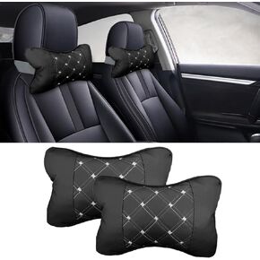 2PCS Car Neck Pillow, Breathable Car Head Neck Rest Cushion, Soft Pillow for Relieving Stiffness, Comfort Car Seat Neck Support Pillow (Brown)