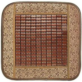 Yusylvia 1 قطعة سيارة الصيف الخيزران الراحة وسادة مقعد السيارة وسادة تنفس كرسي مكتب غطاء حصيرة (البني-1)