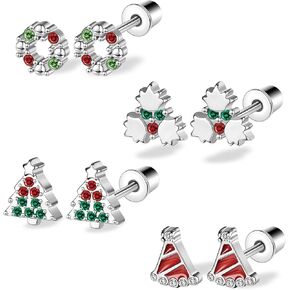 AOEDEJ Christmas Earrings for Women Holiday Earrings Christmas Tree Earrings holiday earrings variety pack Candy Canes Santa Claus Snowmen Reindeer Red Apples in Kuwait