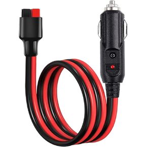 Car Cigarette Lighter Plug Cable,45A Connector to 15A Car Cigarette Lighter Plug Extension Cable,12AWG Heavy Duty Cable Compatible with Compatible with Anderson Power Pole Port-3.3ft/1m