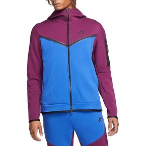 Nike Sportswear Tech Fleece Men's Full-Zip Hoodie Sangria/Game Royal-Black -X-Large