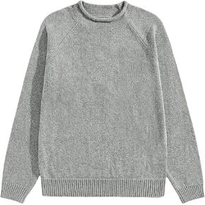 SweatyRocks Men's Raglan Sleeve Casual Loose Pullover Knitted Sweater Solid Color Knitwear Sweaters