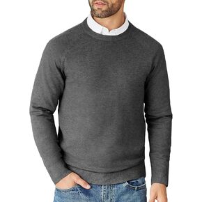 COOFANDY Men's Crewneck Sweater Casual Dress Pullover Sweater Slim Fit Lightweight Long Sleeve Raglan Sweaters