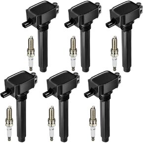 Set of 6 UF648 Ignition Coil Pack and 97390 Spark Plugs Compatible with Dodge Challenger Charger Durango Journey Jeep Cherokee Wrangler Chrysler 200 300 Town & Country Ram 1500 3.2 3.6 V6 C1791