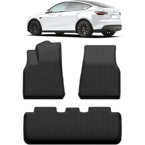 2025 Floor Mats for Tesla Model 3, Tesla Model 3 Accessories 2024 2025, 3 PCS Floor Mats Fit for Tesla Model 3 Highland, All-Weather Floor Mats Model 3(3PCS)