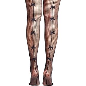 Verdusa Women's Bow Sheer Tights Fishnet Stockings Pantyhose