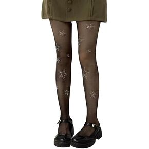 FANCAME Women's Sparkle Stockings, Sheer Tights Party Rhinestone Pantyhose