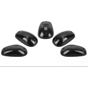 5pcs Black Smoked Lens Cab Roof Marker Lights, Top Roof Lamp Clearance Running Light Replacement for 2003-2018 Dodge Ram 1500 2500 3500 4500 5500 or other Truck SUV (Black Smoked Lens without Bulbs)