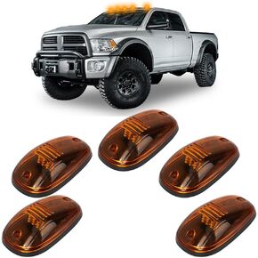 5x Amber Len Roof Cab Marker Light Clearane LED Running Top Marker Light Assembly Top Roof Running Light Clearance Light Compatible with Doge Ram 1500 2500 3500 4500 5500 2003-2018 Pickup Truck