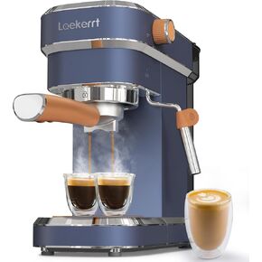 Espresso Machine, Expresso Coffee Machines for Home, 20 Bar Cafetera Espresso with Milk Frother Steam Wand, Compact Small Coffee Maker for Latte and Cappuccino (Pear White, Stainless Steel, Gift)