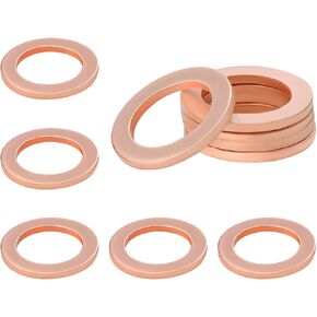 20 PCS Oil Drain Plug Gasket, Anti-Leakage 14mm Copper Oil Drain Plug Crush Washer, Flat Washer Seal Assortment Compatible with OEM PN Part 007603-014106, Car Accessories