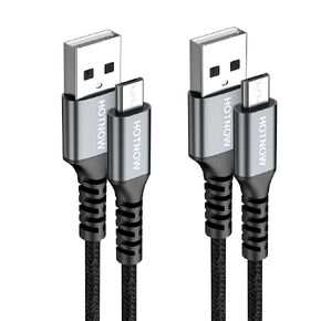 Short Micro USB Cable 1ft 3Pack, 12 inch Android Charger Cables Nylon Braided Fast Charging Cord for Samsung Galaxy S7 S6 S7 Edge S5,Note 5,PS4,Power Bank and More