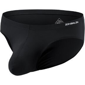 Mens Underwear Bikini Briefs with Large Pouch Bulge Ice Silk Low Rise Sport Enhancing Briefs