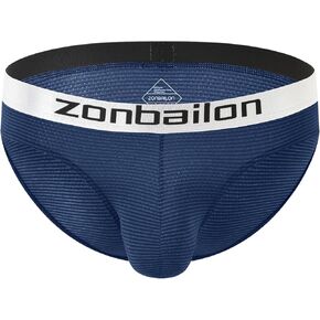 Mens Bikini Briefs Underwear with Bulge Enhancing Pouch Stretch Stripes Low Rise Underpants for Men 1 or 3 Pack