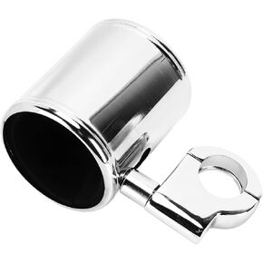 Motorcycle Cup Holder, Motorcycle Handlebar Cup Holder Chrome Adjustable Universal for ATV 22 to 32mm Handle