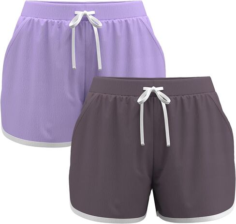 HEARTNICE 2 Pack Womens Lounge Pajama Shorts, Soft Casual Sleep Shorts for Yoga Gym Running in Saudi Arabia