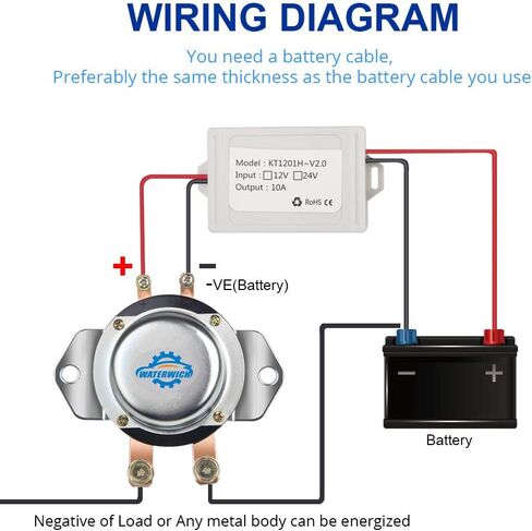 WATERWICH DC24V سيارة لاسلكية للتحكم عن بعد بطارية قطع التبديل قطع / إيقاف تشغيل البطارية التبديل 280Amp زر واحد السلطة قتل التبديل لBigTruck حافلة حفارة محمل البناء مركبة (24V) in Saudi Arabia