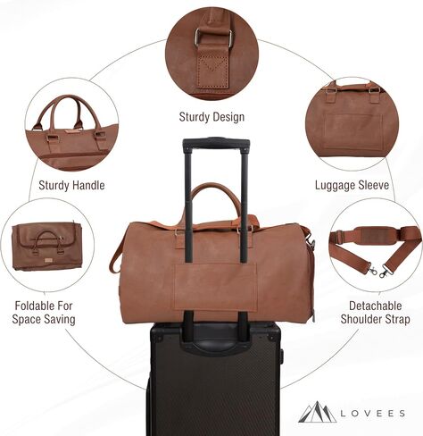 Rolling Garment Bag for Travel. Garment Duffle Bag Luggage Suit for Men and Women. 3 in 1 Carry-on Convertble Garment Bag with Wheels, Grate Gift, Rolling Garment Bag in Saudi Arabia