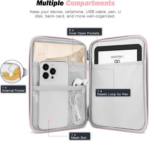 حقيبة MoKo مقاس 6-7 بوصات لجهاز Kindle Colorsoft Signature Edition مقاس 7 بوصات، كيندل الجديد تمامًا مقاس 6 بوصات الجيل الحادي عشر 2022/الجيل العاشر 2019/الجيل الثامن 2016، 6.8 بوصات Kindle Paperwhite الجيل الحادي عشر/العاشر 2021/2018، أسود in Saudi Arabia