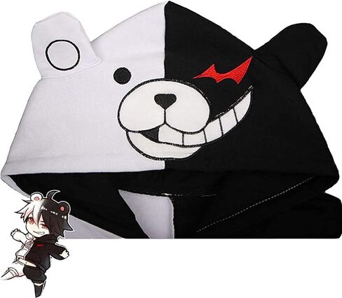 Unpifolov Black White Bear Hoodies Sweatshirts Anime Cosplay Zipper Jacket Unisex Long Sleeve Coat Uniform in Kuwait