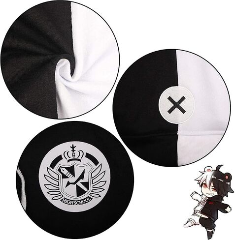 Unpifolov Black White Bear Hoodies Sweatshirts Anime Cosplay Zipper Jacket Unisex Long Sleeve Coat Uniform in Kuwait