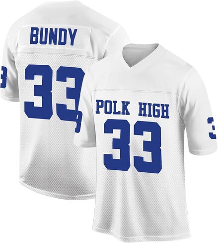 Tocament 33 AL Bundy جيرسي، قمصان بولك عالية لكرة القدم، قميص رياضي أزرق للرجال 90S ملابس الهيب هوب S-XXXL in Saudi Arabia