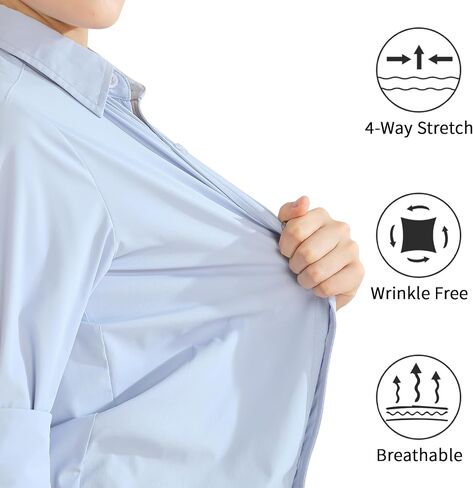 2T-16Y Boys' Stretch Long Sleeve Button Down Toddler Dress Shirt Wrinkle Free Oxford Uniform Shirt with Chest Pocket in Kuwait