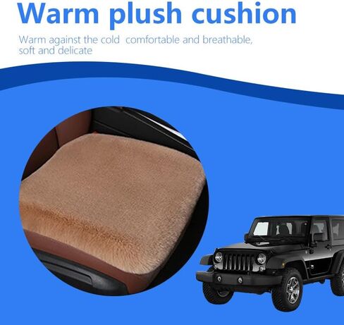 Wool Car Seat Cushion Comfort Memory Foam Sheepskin Driver Seat Cushion Universal Size Fit for Most Car Truck SUV Or Van Office Chair Pad Winter Seat Covers (1PC Beige Front Seat) in Saudi Arabia