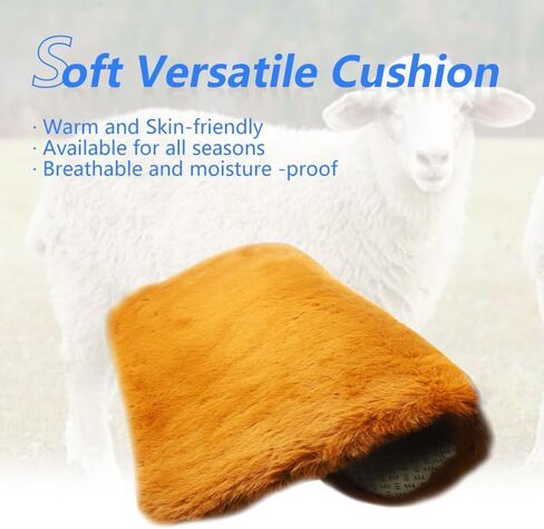 Wool Car Seat Cushion Comfort Memory Foam Sheepskin Driver Seat Cushion Universal Size Fit for Most Car Truck SUV Or Van Office Chair Pad Winter Seat Covers (1PC Beige Front Seat) in Saudi Arabia