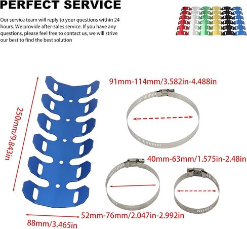 Motorcycle Metal Heat Shield Cover,Universal 9.8in Exhaust Pipe Anti Hot Ironing Tail Heat Shield Cover for All Off Road ATV Dirt Bike Racing(Blue) in Kuwait